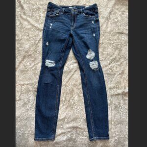 Old Navy Rockstar Super Skinny Mid-Rise Distressed Jeans